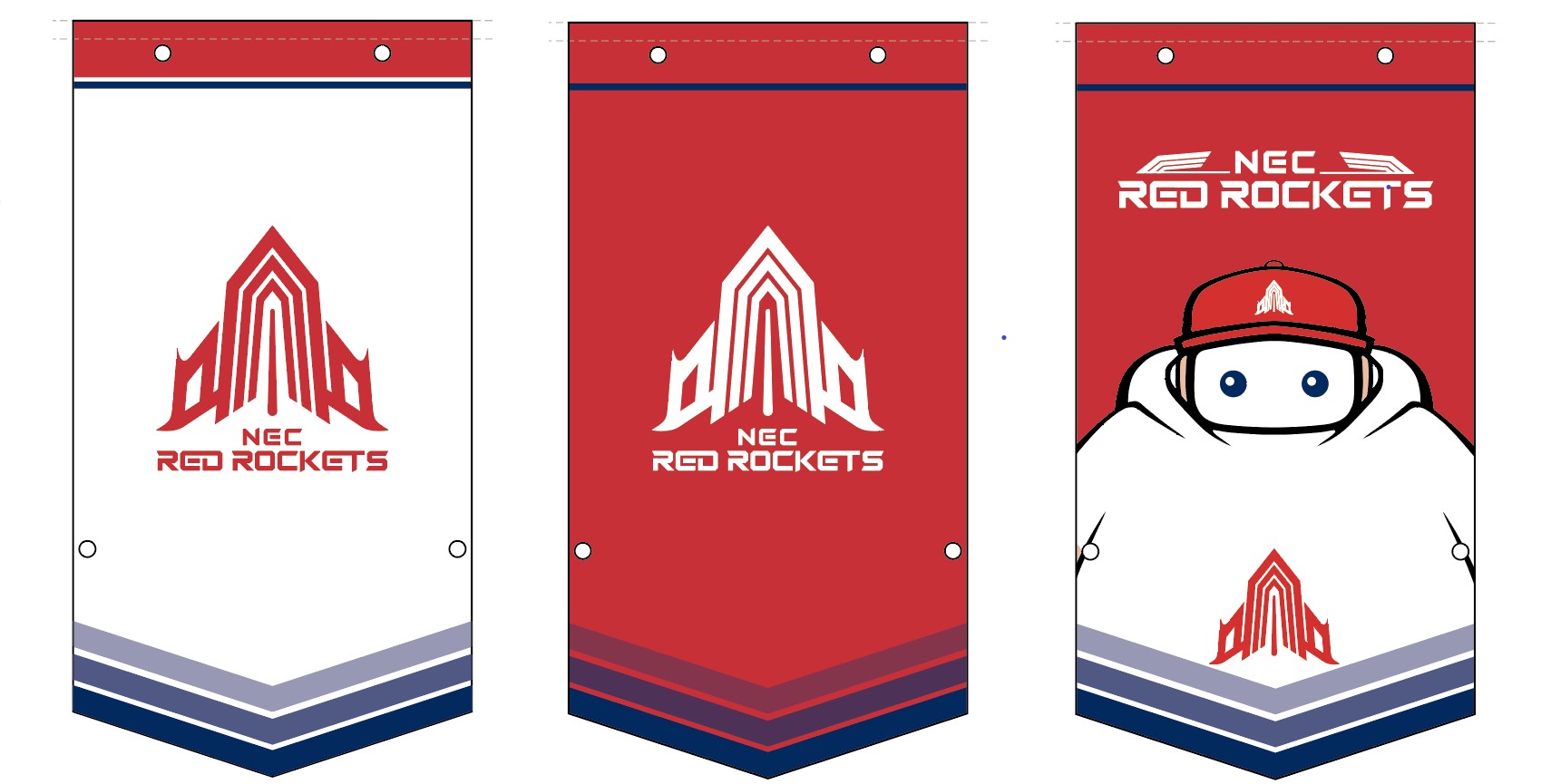 川崎市内13か所の商店街にてNECレッドロケッツタペストリー装飾