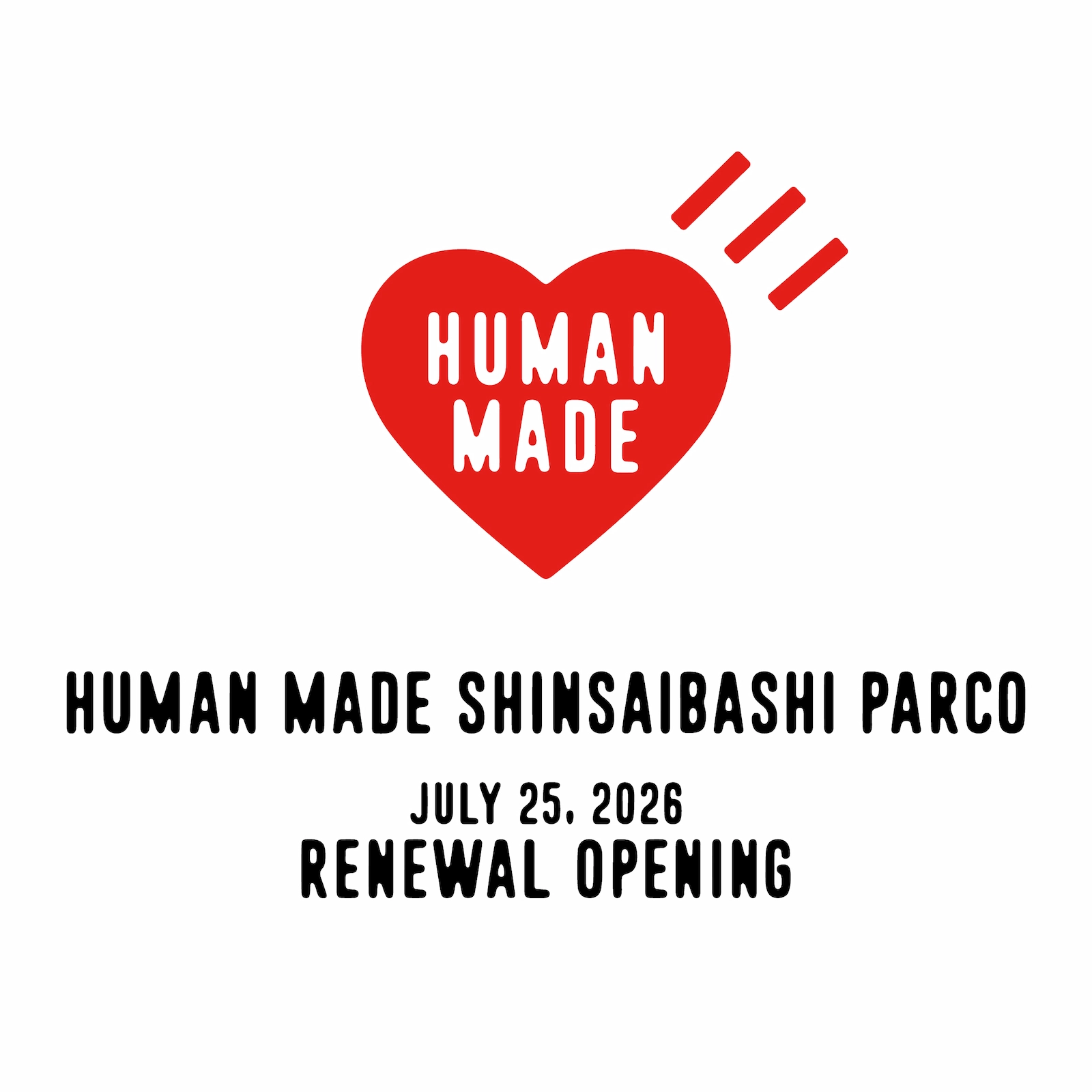 「HUMAN MADE SHINSAIBASHI PARCO」リニューアルオープンのお知らせ
