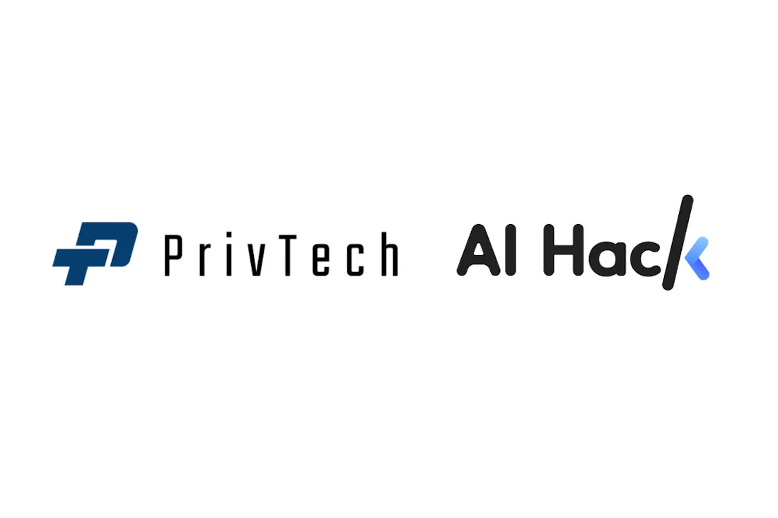 AI HackとPriv Techの提携ロゴ、生成AI導入のリスク可視化と実装支援を両立