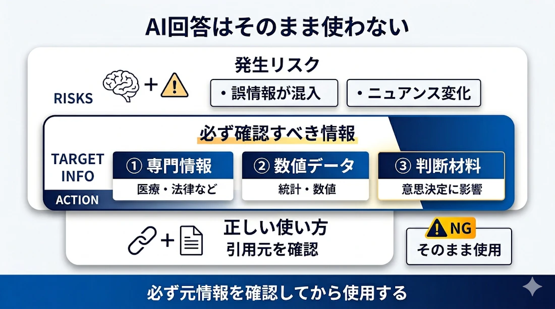 AI回答で発生するリスクを示した図