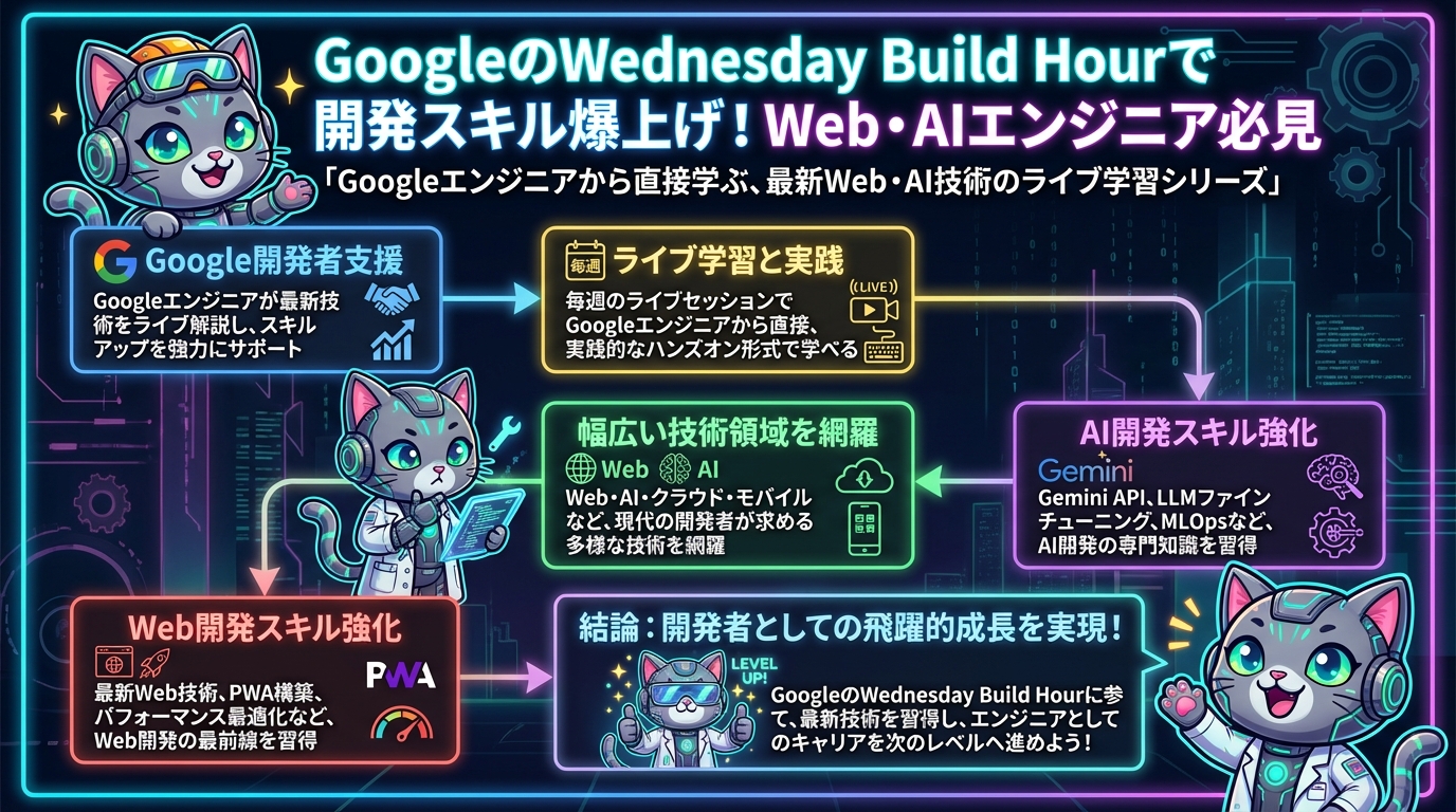 GoogleのWednesday Build Hourで開発スキル爆上げ！Web・AIエンジニア必見