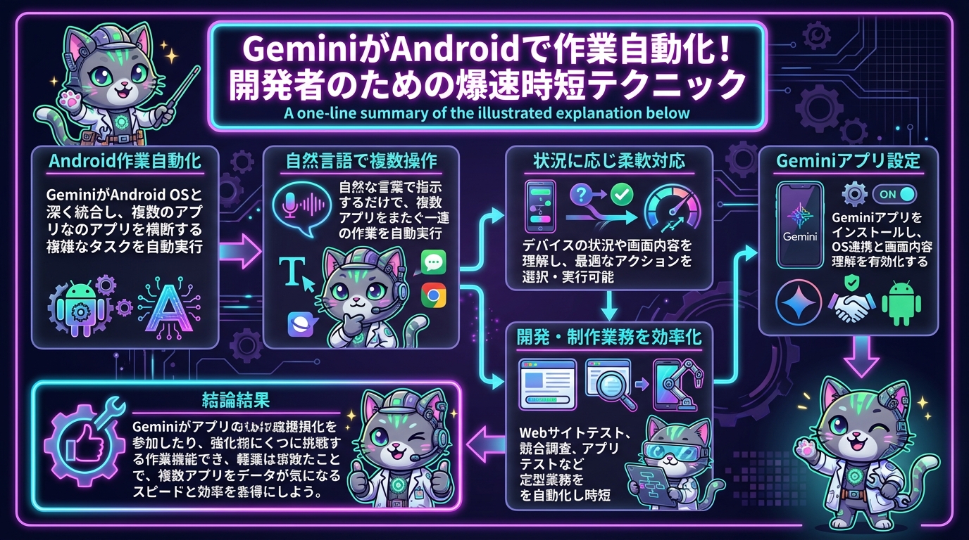 GeminiがAndroidで作業自動化！開発者のための爆速時短テクニック