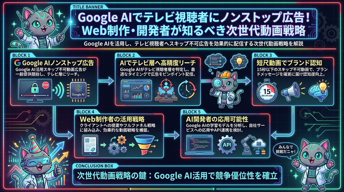 Google AIでテレビ視聴者にノンストップ広告！Web制作・開発者が知るべき次世代動画戦略