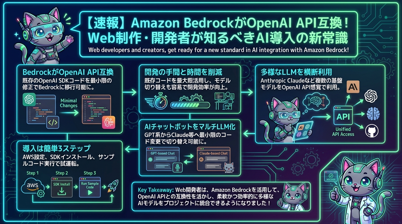 【速報】Amazon BedrockがOpenAI API互換！Web制作・開発者が知るべきAI導入の新常識