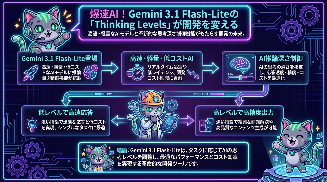 爆速AI！Gemini 3.1 Flash-Liteの「Thinking Levels」が開発を変える