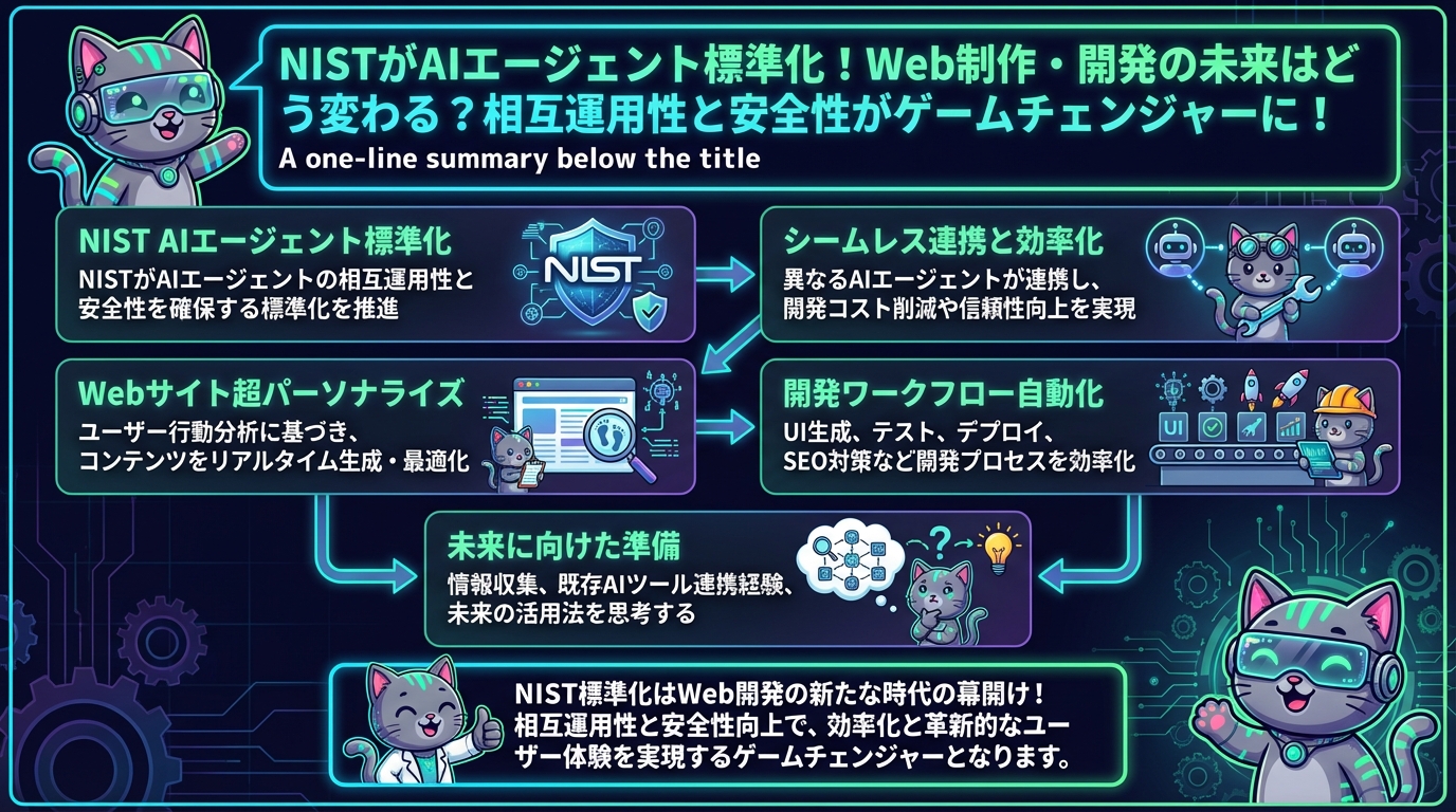NISTがAIエージェント標準化！Web制作・開発の未来はどう変わる？相互運用性と安全性がゲームチェンジャーに！