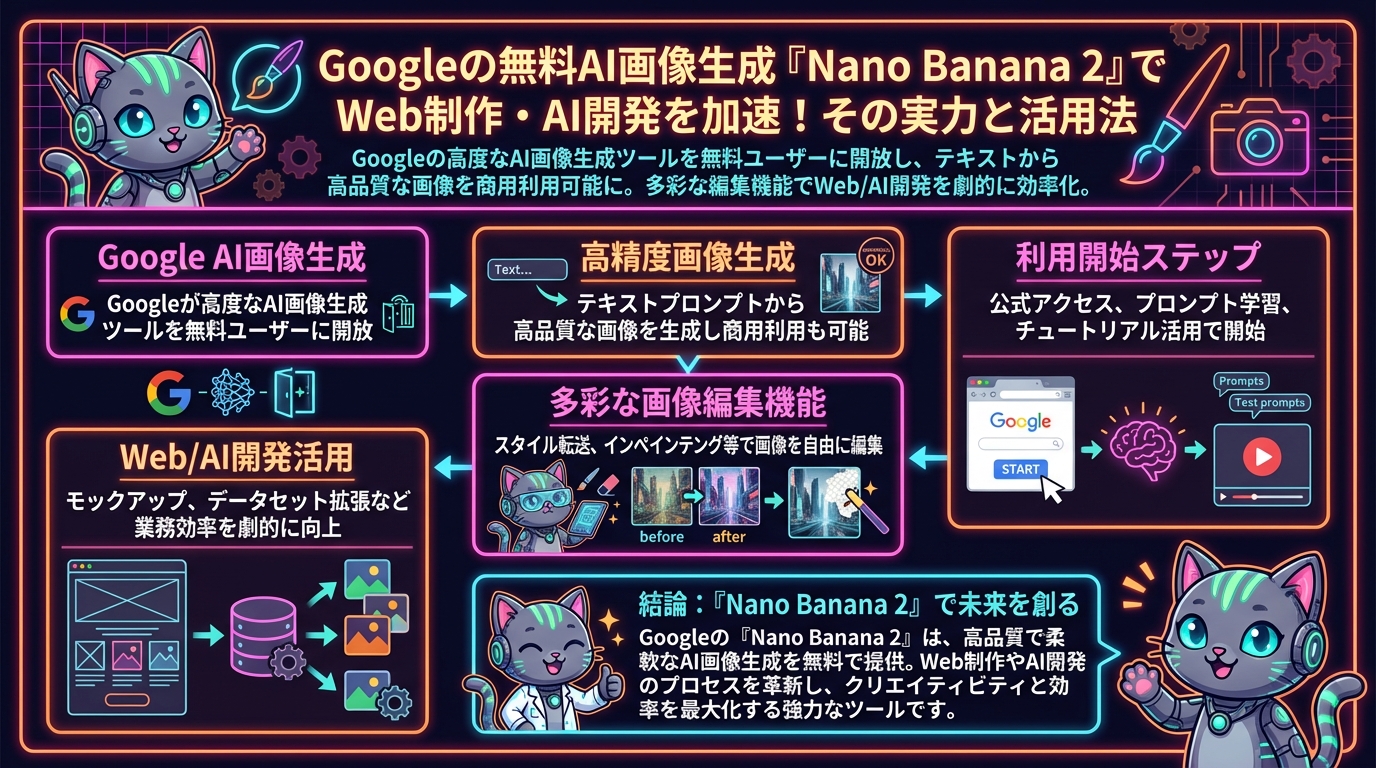 Googleの無料AI画像生成『Nano Banana 2』でWeb制作・AI開発を加速！その実力と活用法