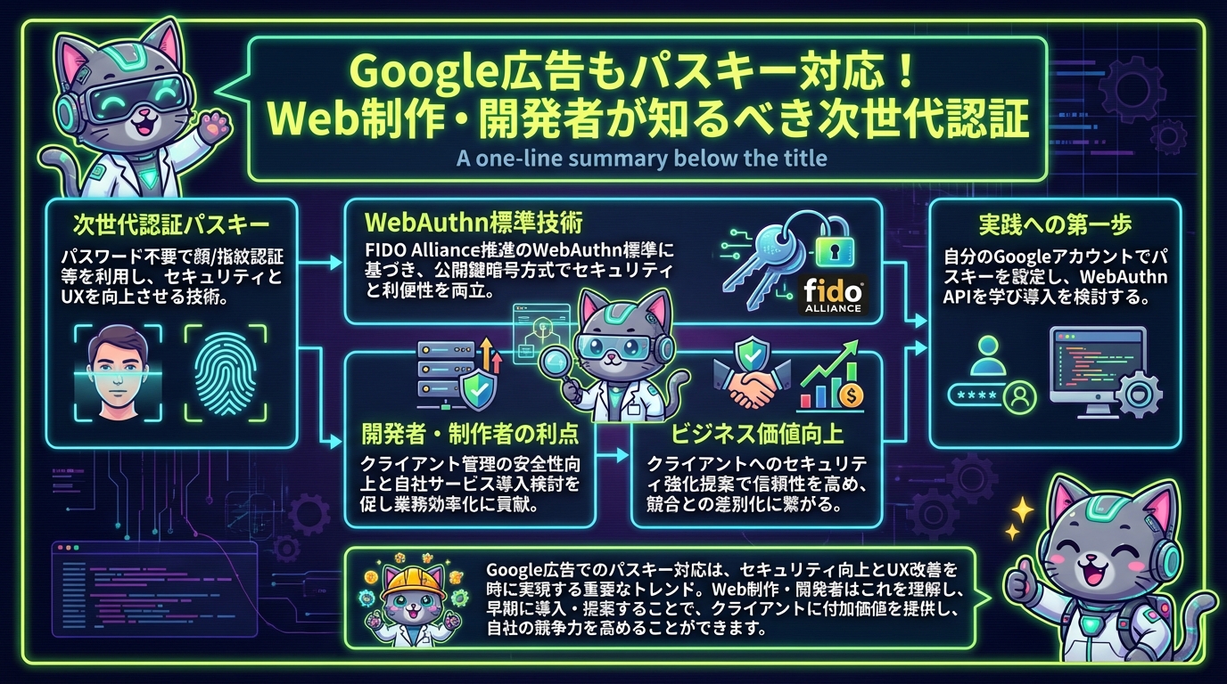 Google広告もパスキー対応！Web制作・開発者が知るべき次世代認証