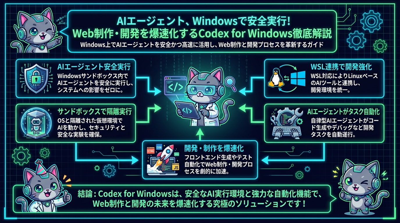 AIエージェント、Windowsで安全実行！Web制作・開発を爆速化するCodex for Windows徹底解説