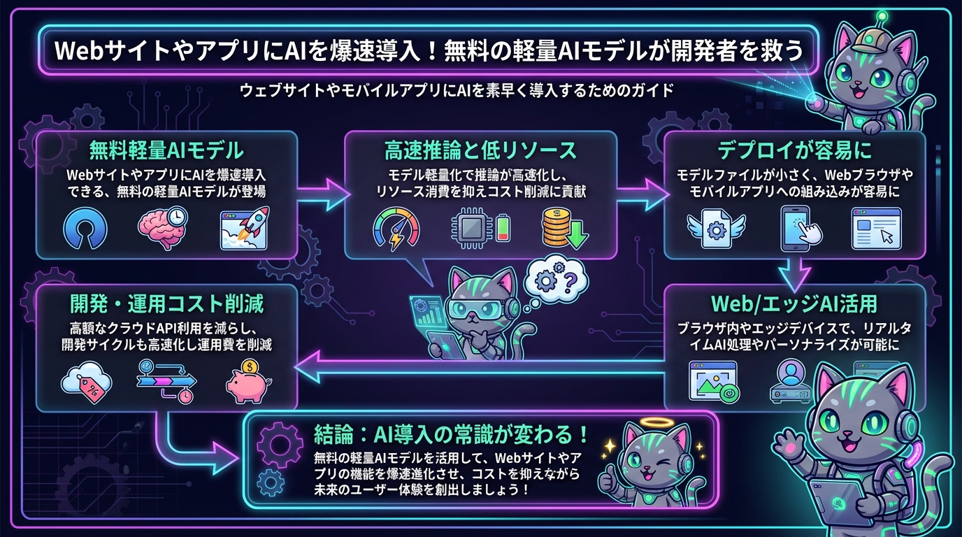 WebサイトやアプリにAIを爆速導入！無料の軽量AIモデルが開発者を救う