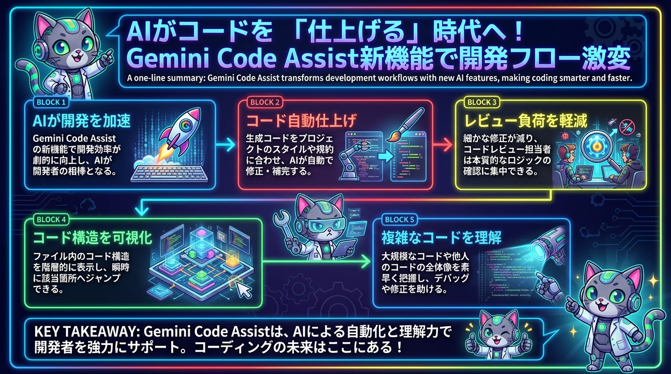 AIがコードを「仕上げる」時代へ！Gemini Code Assist新機能で開発フロー激変