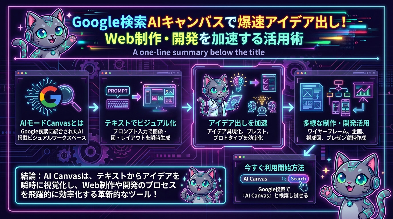 Google検索AIキャンバスで爆速アイデア出し！Web制作・開発を加速する活用術