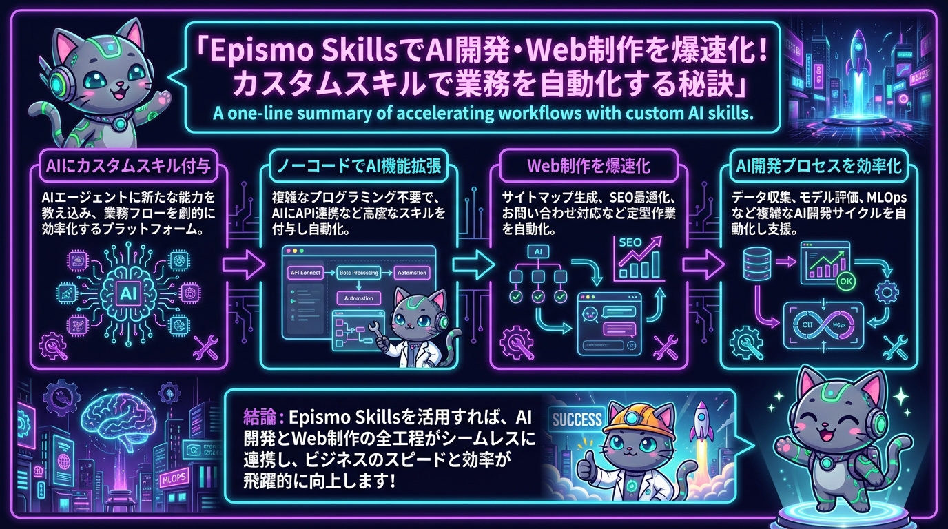 Epismo SkillsでAI開発・Web制作を爆速化！カスタムスキルで業務を自動化する秘訣