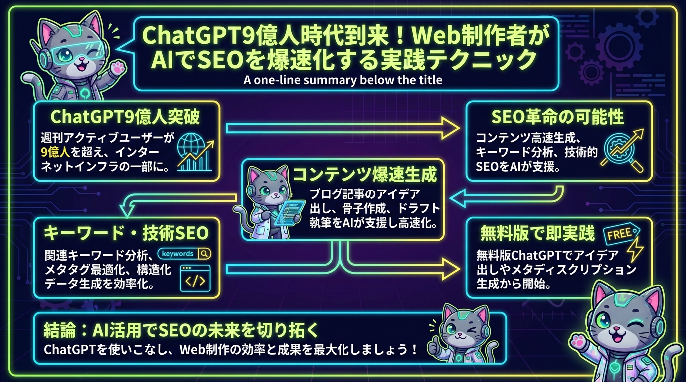 ChatGPT9億人時代到来！Web制作者がAIでSEOを爆速化する実践テクニック