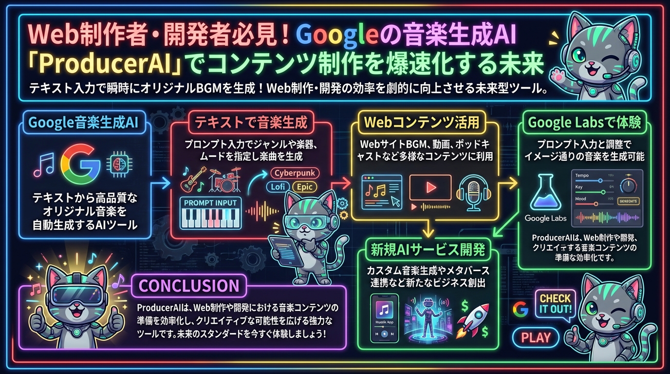Web制作者・開発者必見！Googleの音楽生成AI「ProducerAI」でコンテンツ制作を爆速化する未来