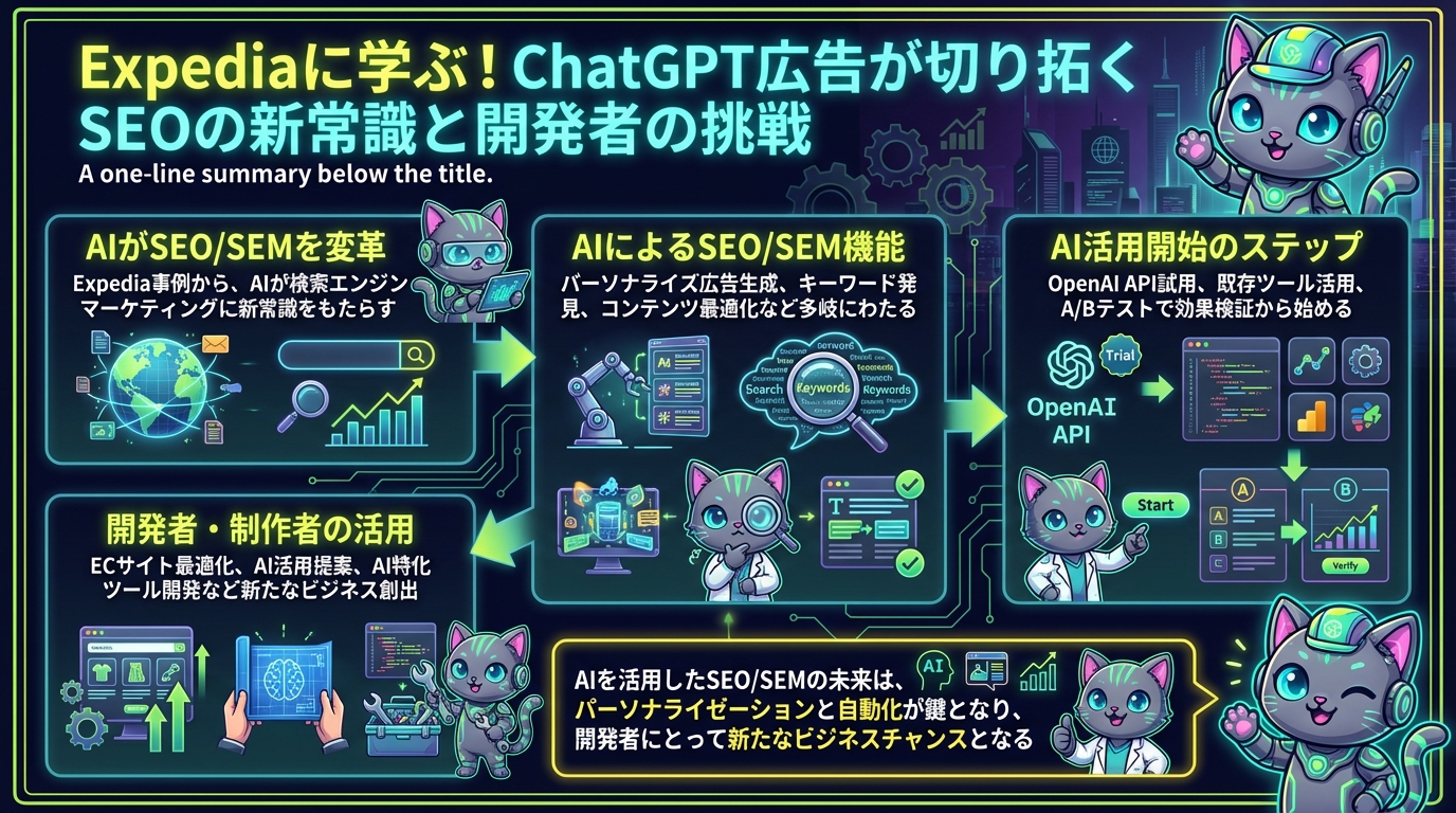 Expediaに学ぶ！ChatGPT広告が切り拓くSEOの新常識と開発者の挑戦