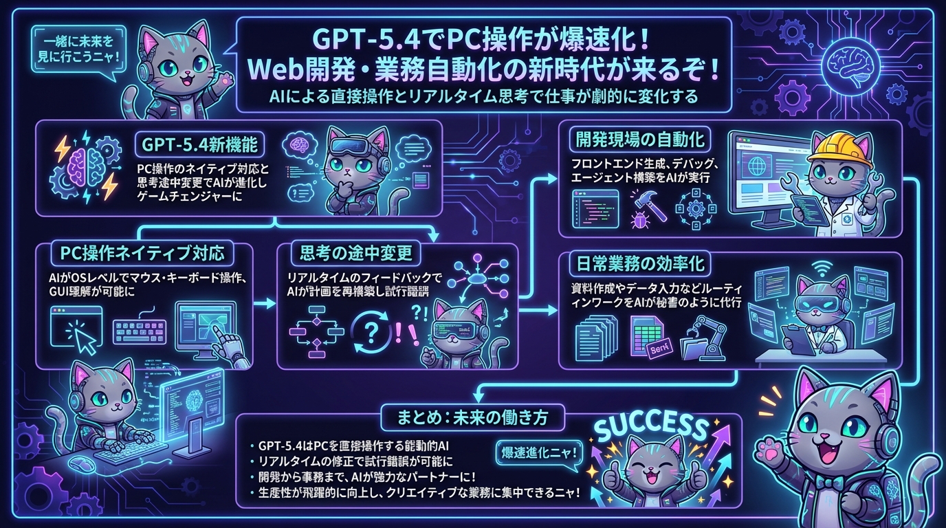 GPT-5.4でPC操作が爆速化！Web開発・業務自動化の新時代が来るぞ！
