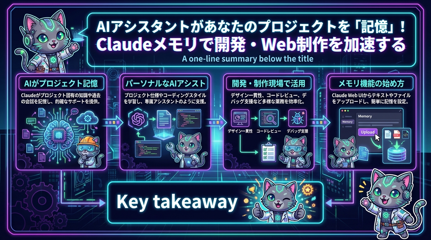 AIアシスタントがあなたのプロジェクトを「記憶」！Claudeメモリで開発・Web制作を加速する