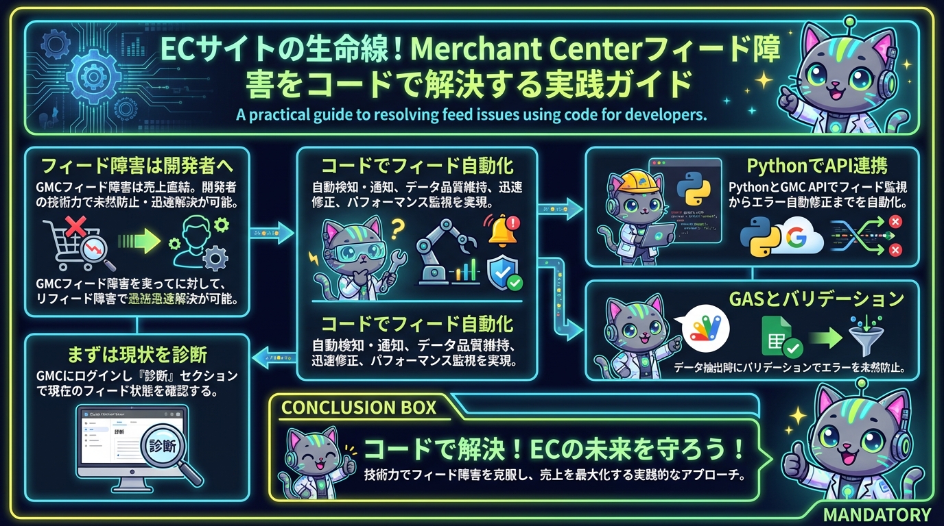 ECサイトの生命線！Merchant Centerフィード障害をコードで解決する実践ガイド