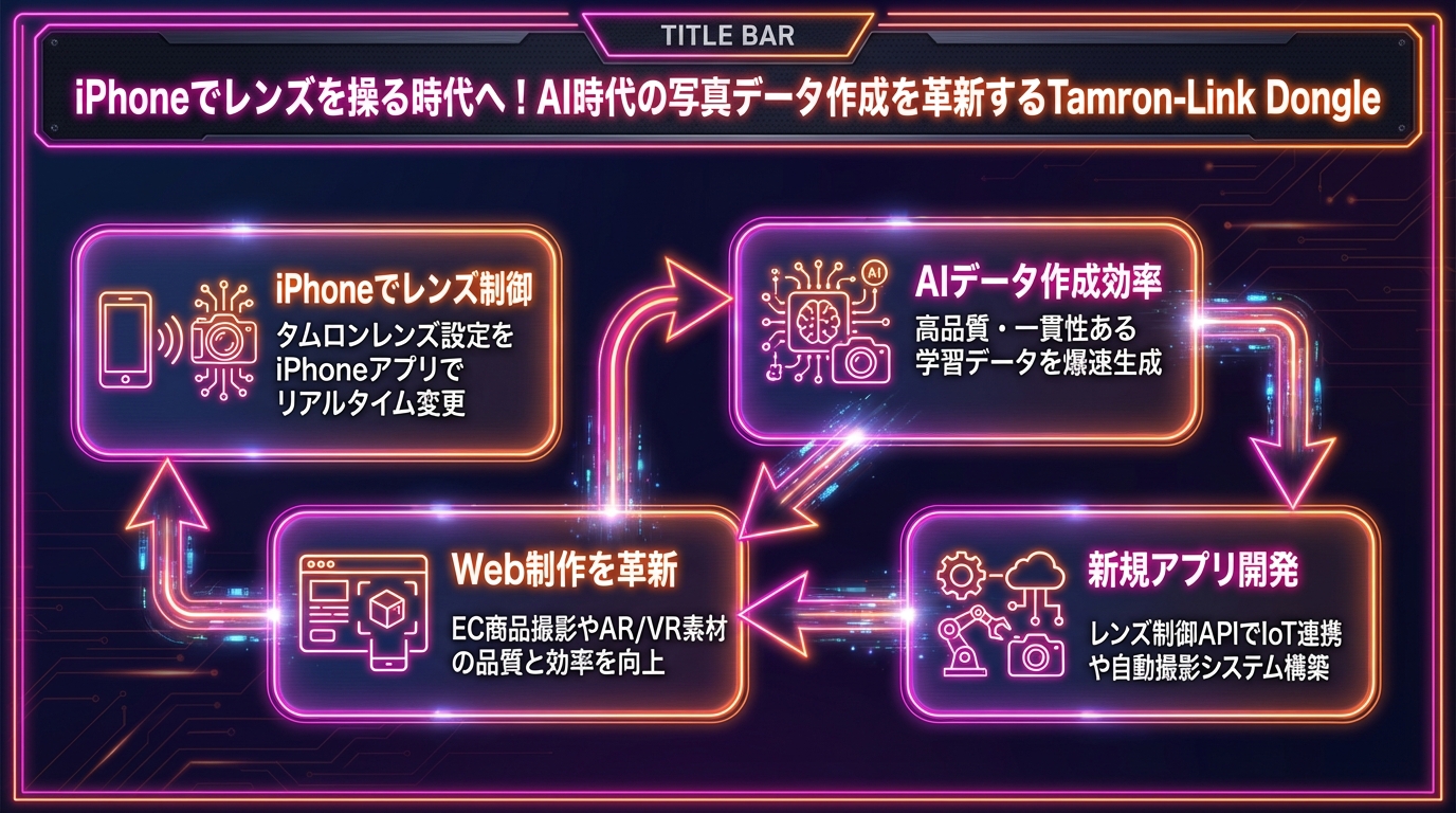 iPhoneでレンズを操る時代へ！AI時代の写真データ作成を革新するTamron-Link Dongle