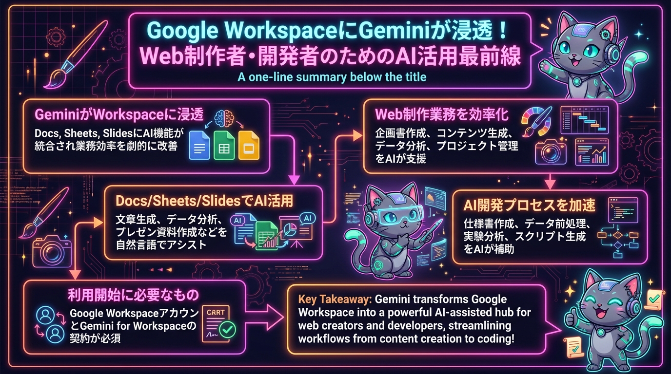 Google WorkspaceにGeminiが浸透！Web制作者・開発者のためのAI活用最前線
