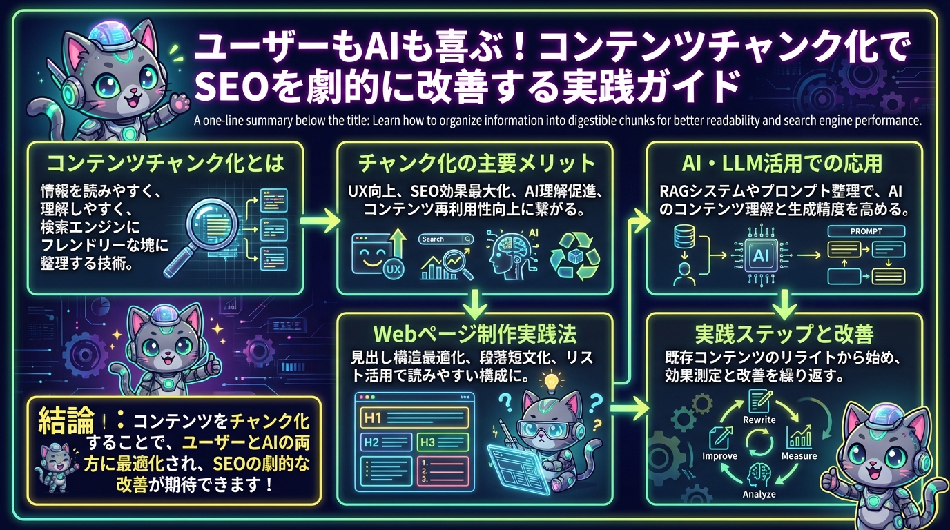 ユーザーもAIも喜ぶ！コンテンツチャンク化でSEOを劇的に改善する実践ガイド