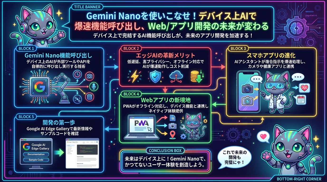 Gemini Nanoを使いこなせ！デバイス上AIで爆速機能呼び出し、Web/アプリ開発の未来が変わる