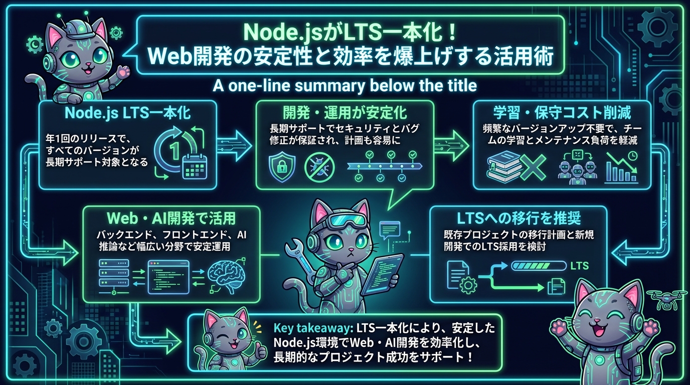 Node.jsがLTS一本化！Web開発の安定性と効率を爆上げする活用術