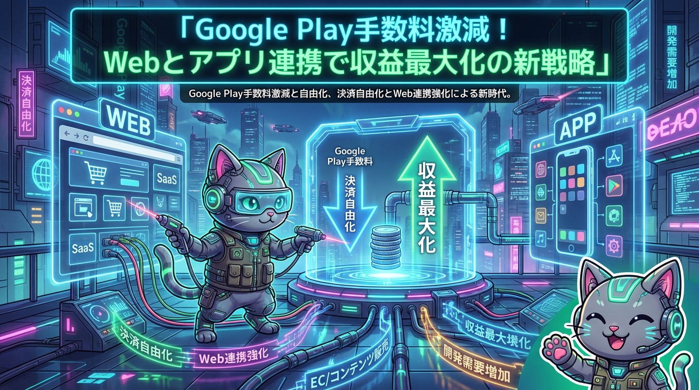Google Play手数料激減！Webとアプリ連携で収益最大化の新戦略