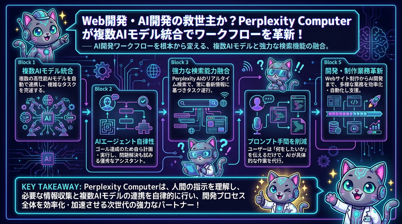 Web開発・AI開発の救世主か？Perplexity Computerが複数AIモデル統合でワークフローを革新！