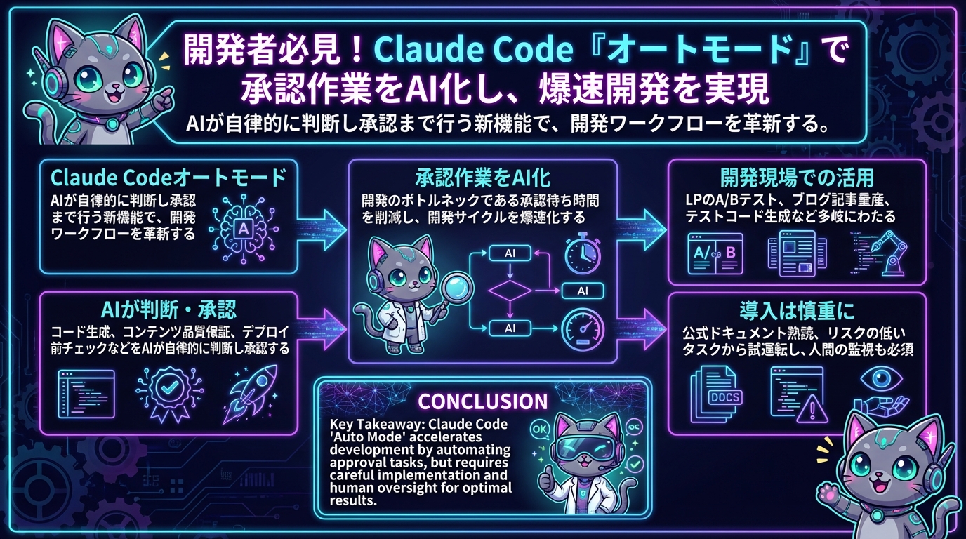 開発者必見！Claude Code『オートモード』で承認作業をAI化し、爆速開発を実現