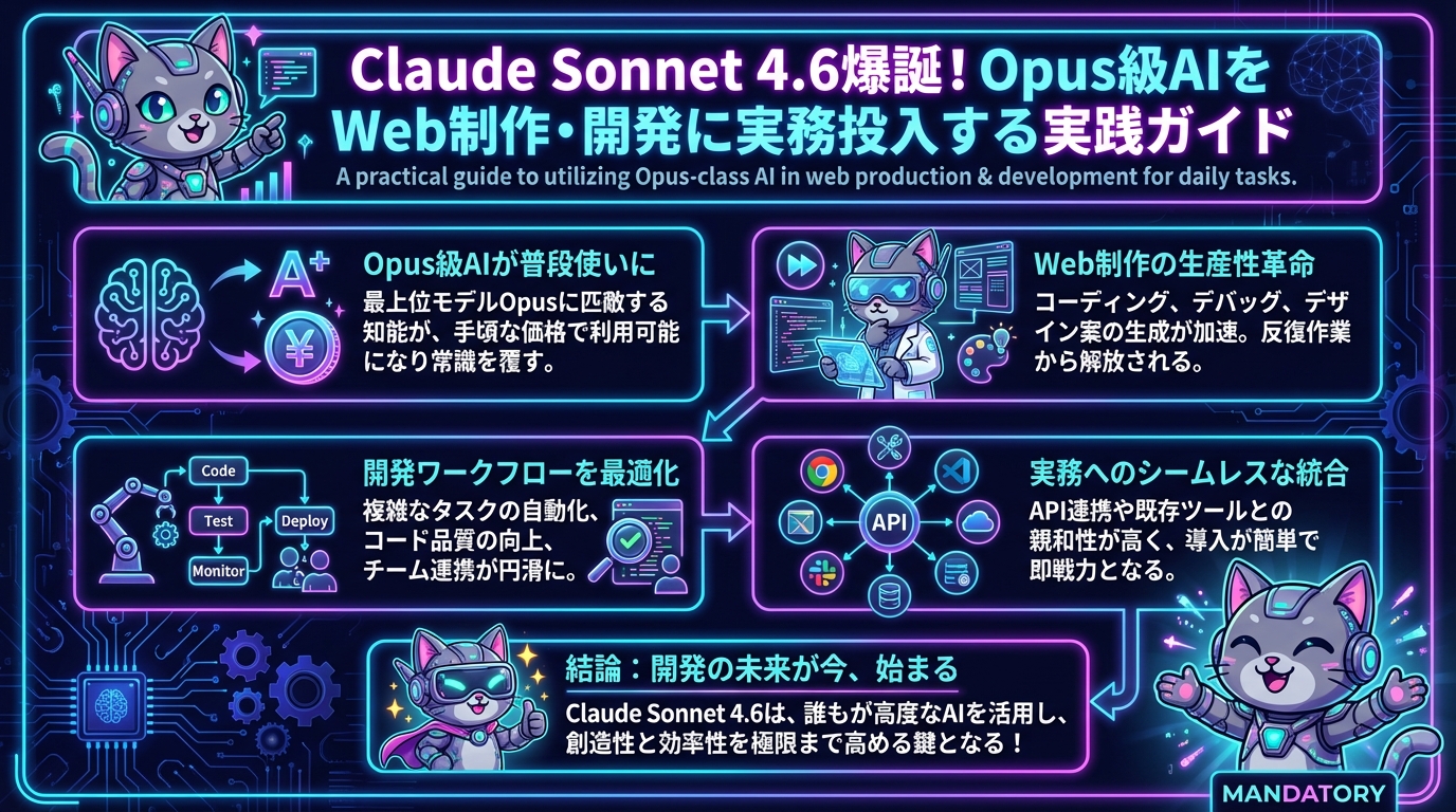 Claude Sonnet 4.6爆誕！Opus級AIをWeb制作・開発に実務投入する実践ガイド