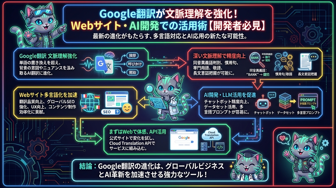 Google翻訳が文脈理解を強化！Webサイト・AI開発での活用術【開発者必見】
