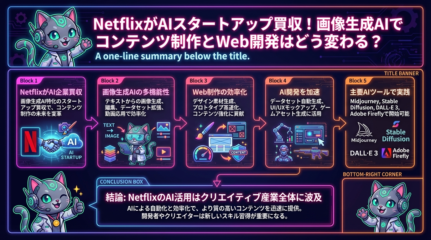 NetflixがAIスタートアップ買収！画像生成AIでコンテンツ制作とWeb開発はどう変わる？