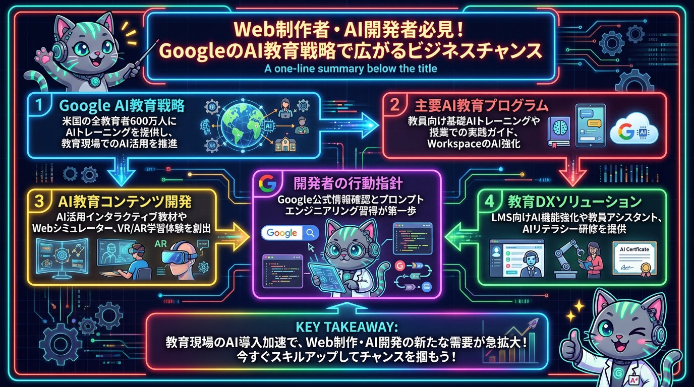 Web制作者・AI開発者必見！GoogleのAI教育戦略で広がるビジネスチャンス