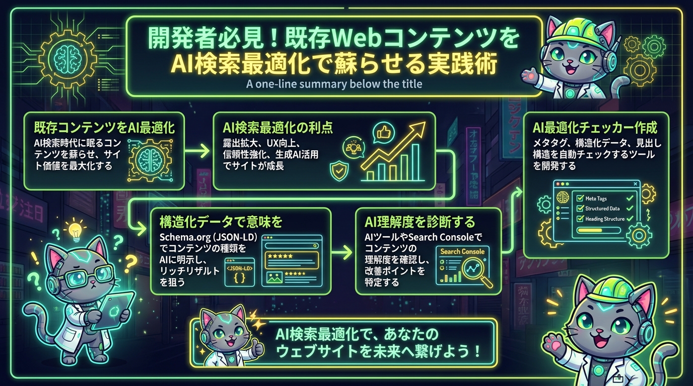 開発者必見！既存WebコンテンツをAI検索最適化で蘇らせる実践術