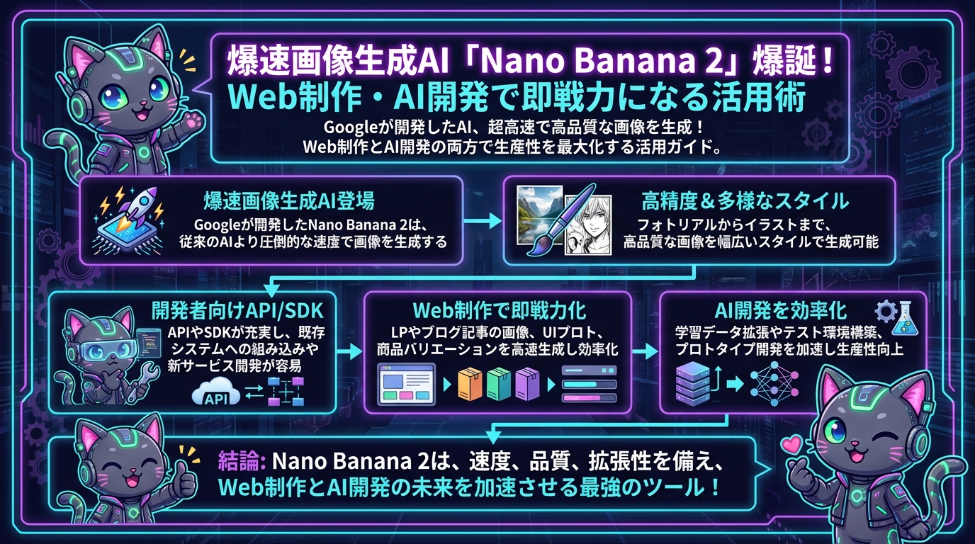 爆速画像生成AI「Nano Banana 2」爆誕！Web制作・AI開発で即戦力になる活用術