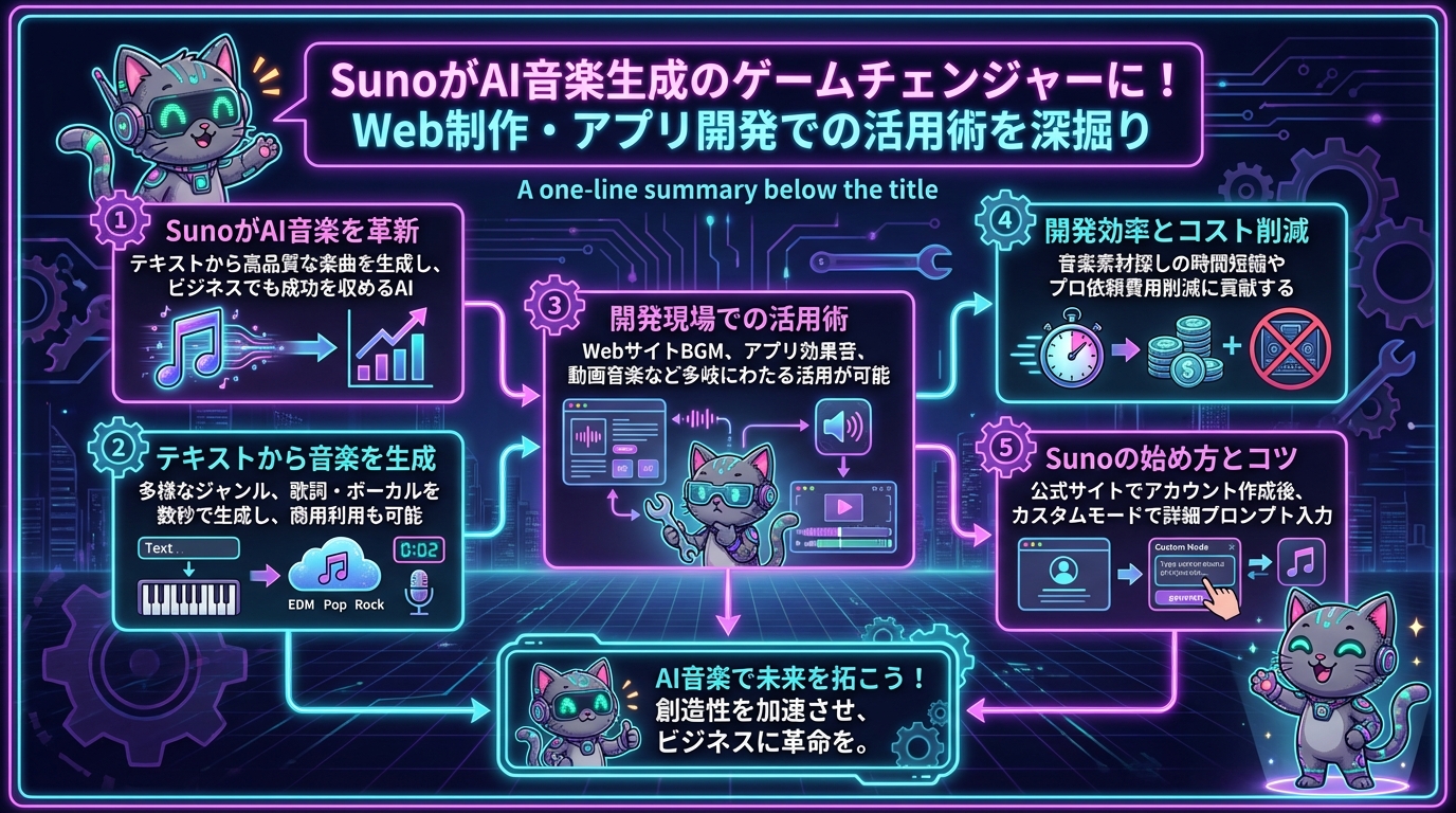 SunoがAI音楽生成のゲームチェンジャーに！Web制作・アプリ開発での活用術を深掘り