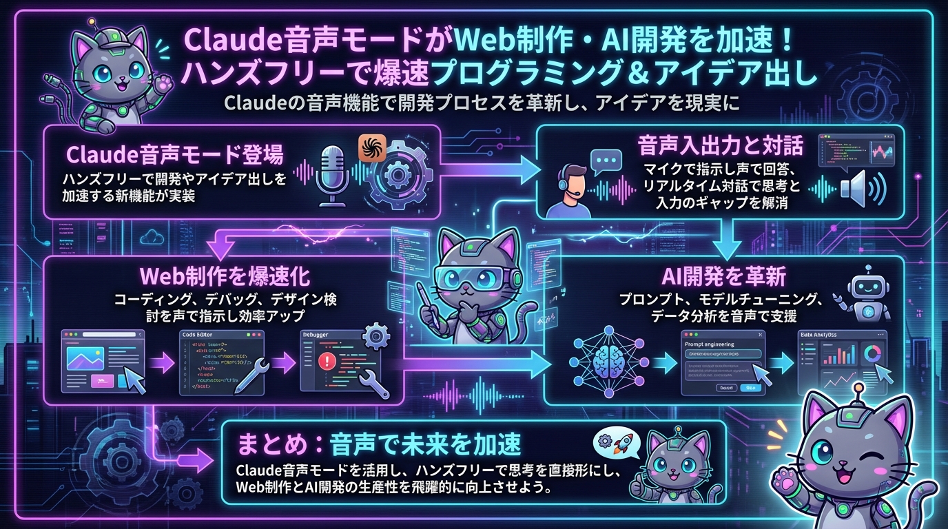 Claude音声モードがWeb制作・AI開発を加速！ハンズフリーで爆速プログラミング＆アイデア出し