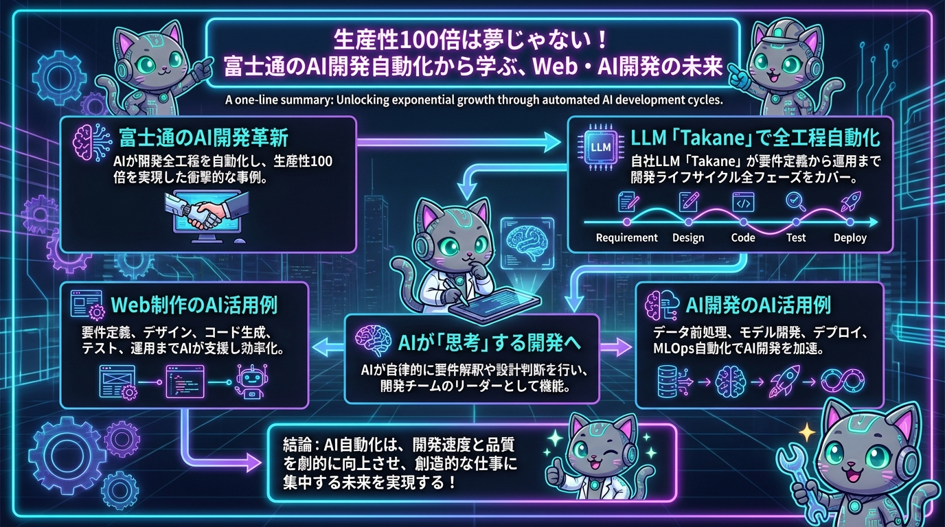 生産性100倍は夢じゃない！富士通のAI開発自動化から学ぶ、Web・AI開発の未来