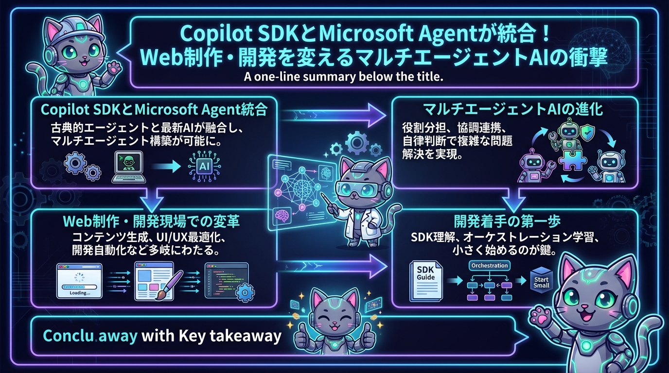 Copilot SDKとMicrosoft Agentが統合！Web制作・開発を変えるマルチエージェントAIの衝撃