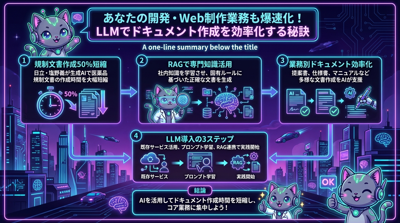 あなたの開発・Web制作業務も爆速化！LLMでドキュメント作成を効率化する秘訣