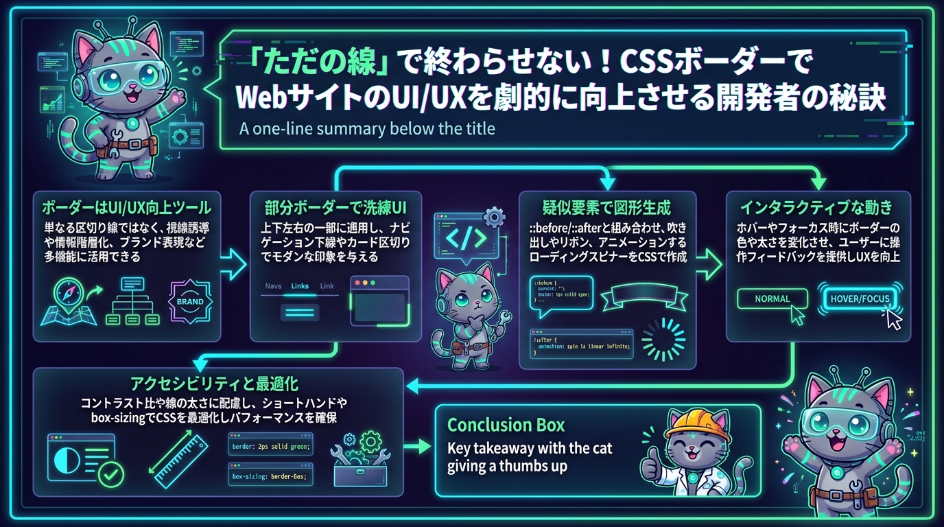 「ただの線」で終わらせない！CSSボーダーでWebサイトのUI/UXを劇的に向上させる開発者の秘訣