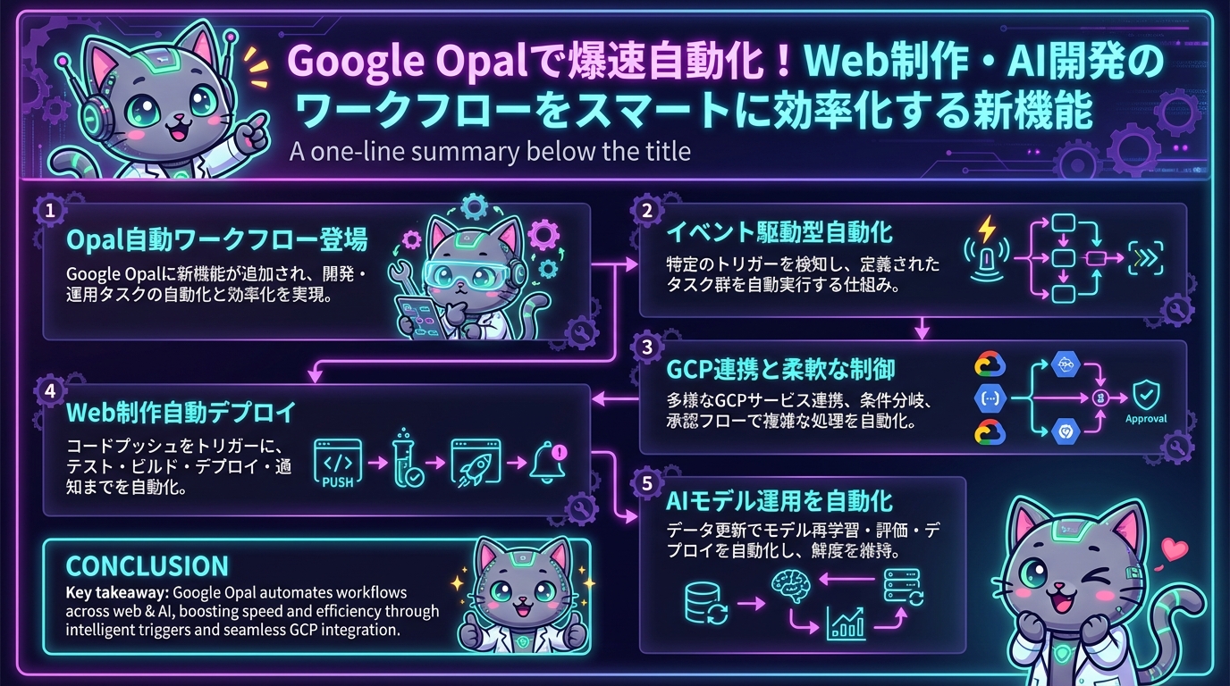 Google Opalで爆速自動化！Web制作・AI開発のワークフローをスマートに効率化する新機能
