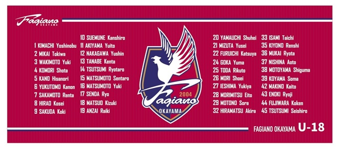 ファジアーノ岡山　サッカー応援グッズセット多数 ファジアーノ岡山U-18】応援グッズ販売のお知らせ