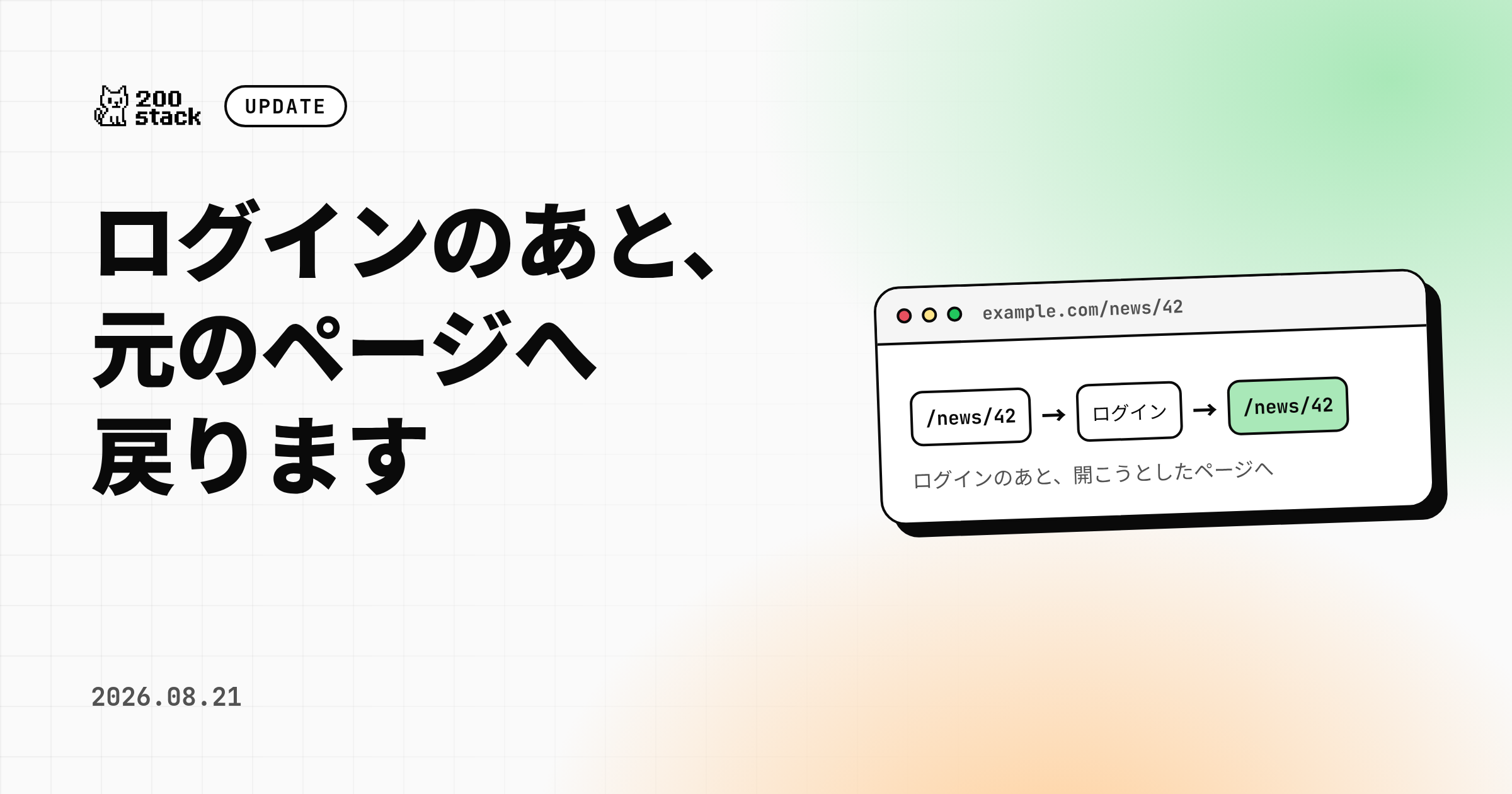 非公開サイトでログインしたあと、開こうとしていたページに戻るようにしました のサムネイル