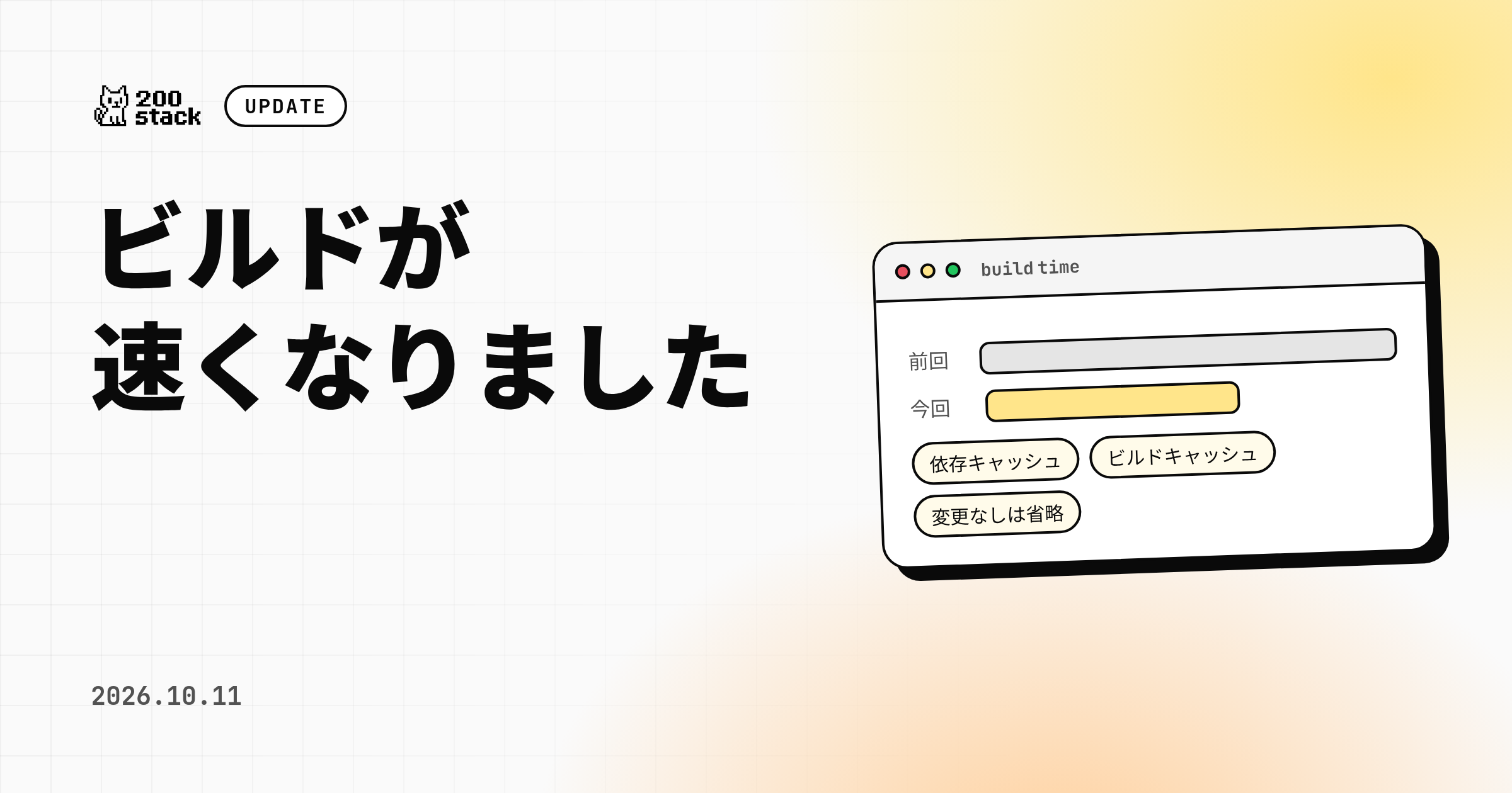 ビルドが速くなりました。変更のないビルドを省く設定も加えました のサムネイル