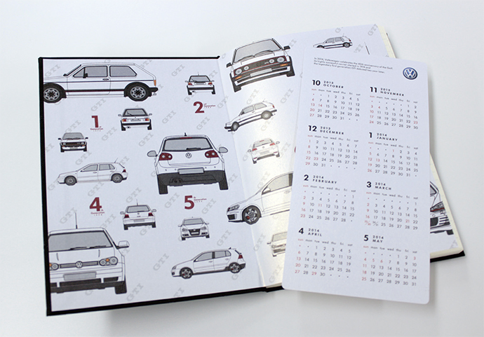 新型ゴルフ発表に合わせ、VWの手帳ノベルティ | 広報会議