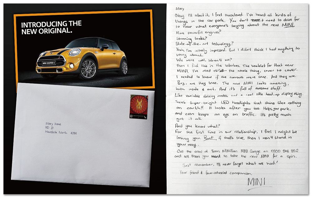 「MINI」から届いた「お別れの直筆レター」