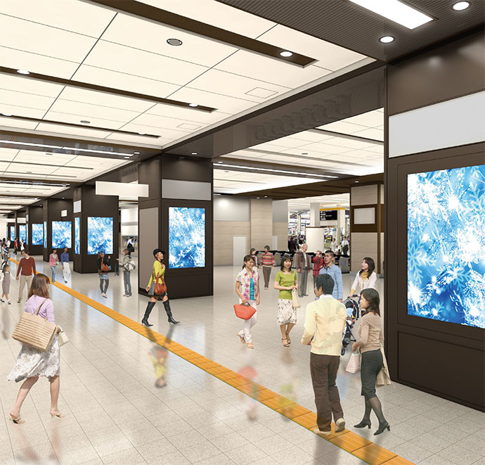 高解像度の4K対応サイネージが阪急梅田駅に新登場